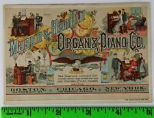 Vintage 1880's Unger Mason Hamlin Pianos Organs Family People Music Trade Card