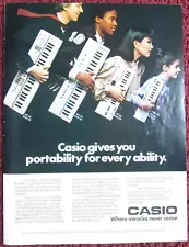 1983 CASIO Keyboards Print Ad ~ MT-65, MT-45, PT-30, PT-20, For Every Ability