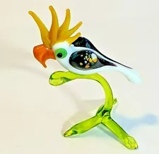 Hand Blown Glass Handmade Art Figurine BIRD PARROT # 6715