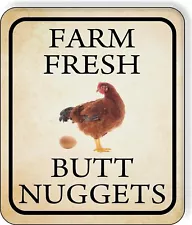 Farm Fresh Butt Nuggets chicken eggs for sale stand Aluminum Composite Sign...