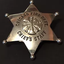 Vintage Obsolete Chicago Fire Dept Chief’s Staff Old & Rare Badge