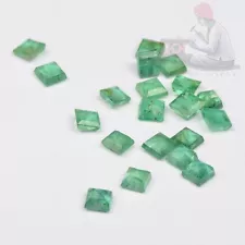 Natural Green Emerald 3mm Square Cut loose Gemstone for sale 25 Pieces