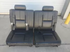 07 08 09 10 11 12 13 14 Chevy Tahoe Suburban Third Row Seats Black Leather Set