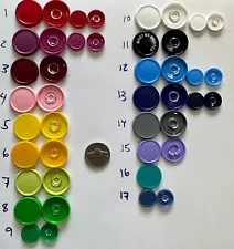 Vial Caps for Crafts You Pick Colors (100 caps per bag)