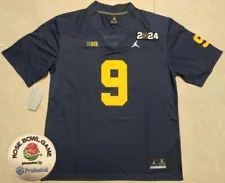 Michigan Wolverines Blue Football Jersey, 2024 Playoff Edition , All Stitched