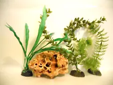 Fist Tank Aquarium Ornamental Rock and Plant Decorations Random Lot