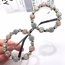 Eyeglass Frames Hand-made Bling Colorful Rhinestone Round Glasses Frames Party U