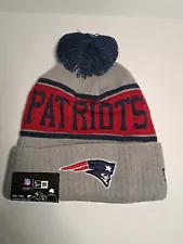 New England Patriots Knit Pom Pom Beanie Hat Toboggan New Era NFL On Field NWT