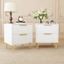 New ListingWhite Nightstand for Bedroom,Modern 2 Drawers Nightstand with Storage,2 Pack