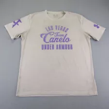 Under Armour Shirt Mens XL Beige Purple Team Canelo Alvarez Boxing Las Vegas ^