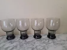 Vintage Libbey Stax Smoke Gray Glasses Set Of 4