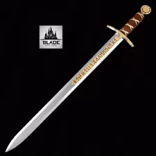 Hand Forged Excalibur Merlin Sword Carbon Steel Viking Sword Sharp Medieval Gift