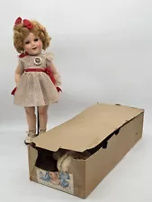 1930's - 15" SHIRLEY TEMPLE - COMPOSITION IDEAL DOLL W/ BOX UNTOUCH ALL ORIGINAL