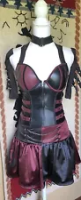 Harley Quinn Arkham Knight Corset M With Skirt S/M Undergirl + Choker & Gloves