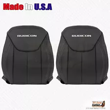 2013 - 2017 For Jeep Wrangler Rubicon Driver Passenger Leather Seat Cover Black