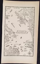 Original 1933 Jo Mora Pictorial Map of San Francisco