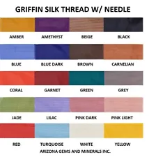 Griffin Silk Beading Thread W Needle 2 Meter - Cord for Stringing Beads & Pearls