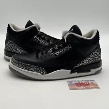 Size 13 - Air Jordan 3 Retro Wolf Grey Black White Leather Customs (136064-004)