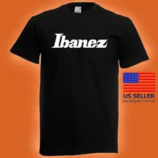 Ibanez Guitars Men's Black T-shirt Size S to 5XL