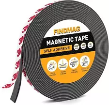 Magnetic Strip Tape 15ft Flexible Roll Adhesive Backed Magnet Strong Sticky 1/2"