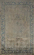 Semi-Antique Muted Distressed Wool Najafabad Handmade Living Room Area Rug 7x11