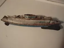 Vintage Collectors Metal Submarine Toy That Has Rust And Wear