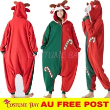 Christmas Xmas Reindeer Jumpsuit Onesie Adult Kigurumi Unisex Pajamas Costume AU