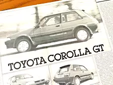 TOYOTA COROLLA GT TWIN CAM 16 COLLECTIBLE ORIGINAL CLASSIC CAR ROAD TEST REVIEW