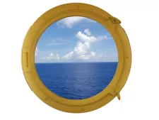 Yellow Decorative Ship Porthole Window 24"