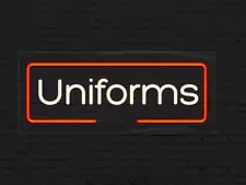 Uniforms Sign for Retail Displays | LED Flex Neon | 24"W x 10"H x 1"D