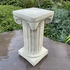 12.5" Garden Pedestal Base Concrete Sculpture Stand Outdoor Cement Plinth Column