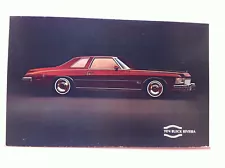 LARGE 16" Vintage 1974 Buick Riviera Car Dealer Showroom Display Card Old RARE