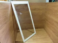 Custom Made Exterior Storm Window 50.5in x 24.875in x 0.875in Clear/White Wood