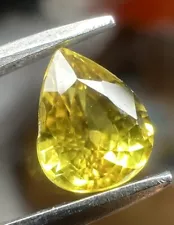 Antique Natural Clean Yellow Sapphire 1.40ct Pear Cut Loose Gem Ex Quality