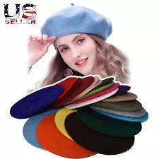 New Warm French Style Lightweight Casual Classic Beanie Solid Color Wool Beret