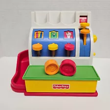 Vintage 1994 Fisher Price Cash Register With Coins