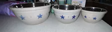 Vintage Rowe Pottery 2002 rare 3 pc bowl set with stars. 10”,8”,6”-Beautiful!!