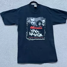 Coldplay Viva La Vida Tour Shirt Adult L Black 2009 Distressed Rock Band T Shirt