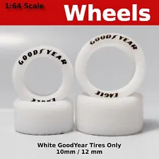 Gasser/Muscle Car Tires - white GoodYear - 10mm/12mm for Hot Wheels