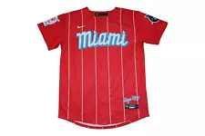 Nike Miami Marlins City Connect Sugar Kings 2023 Red Baseball Jersey Youth Large