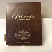 Balmoral Wood Cigar Box Aficionado selection 1998