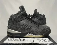 Air Jordan 3Lab5 "Metallic Silver" Size 8.5 Black Elephant Print Retro 3 5 2014