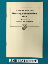 Reising Sub Machine Gun SMG Model 50 55 and 60 USMC Army Technical Manual