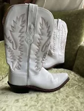 Old West Western Boots White Womens Size 7.5 Cowgirl Cowboy