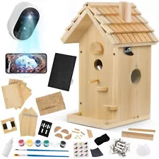 Smart Birdhouse Kit with AI Identify Camera, DIY Bird Houses for Outside with...