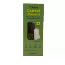 Kangaroo Doorbell Home Security Camera & Chime, Monitor with Phone App - Black