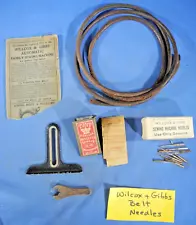 Wilcox Willcox gibbs Vintage sewing accessory sewing guide, belt, needles wrench