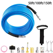 5800PSI Sewer Jetter Kit for Pressure Washer 150FT 1/4" M-NPT Drain Cleaner Hose