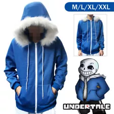 Undertale Sans Cosplay Costume Blue Hoodie Hooded Winter Coat Sweater Jacket New