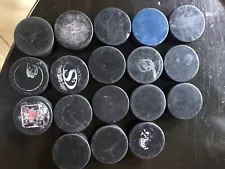 Ice Hockey Black Pucks Lot of 18